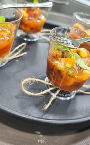 Vasitos con camarón